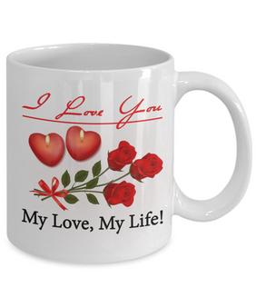 To my wife coffee mug:You may be one person to the whole world, but to me, you are the whole world. 959