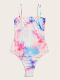 Tie Dye Rib-knit Bodysuit