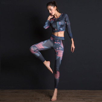 Fitness Yoga Printed Set Fashionably Comfy