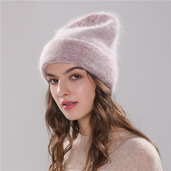 knitted hat Simulated Faux Angola Rabbit fur beanie Fashion Hat