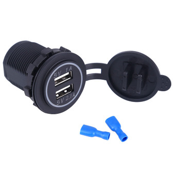 Universal Car Charger USB Vehicle DC12V-32V Waterproof  Dual USB Charger 2 Port Power Socket 5V 2.1A/1A High Quality