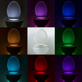 Automatic Toilet LED Lamp Human Motion Activated PIR 8 Colours Automatic RGB Night lighting home light