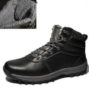 Fashion Leather Snow Men's Ankle Boots