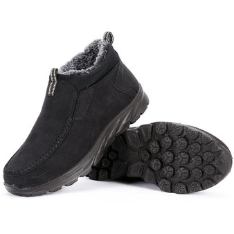 Men Ankle Boots Wedges Slip On Shoes