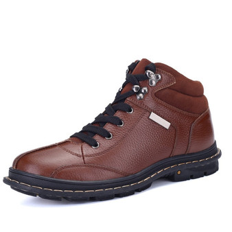 Winter Walking Warm Leather Men's Ankle Boots