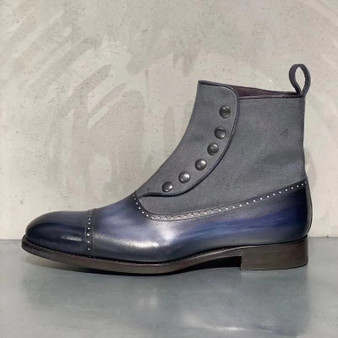 Vintage Leather Low heels Men's Ankle Boots