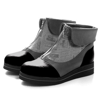 Women's Thick Heel Zipper Increased Ankle Boots