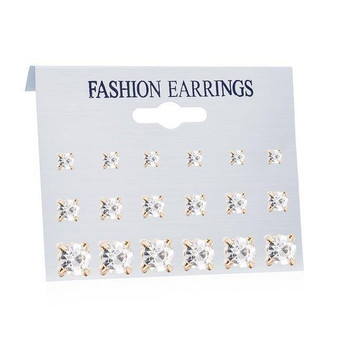 Women's Earrings Set Pearl Earrings For Women Fashion Jewelry Geometric Crystal Heart Stud Earrings