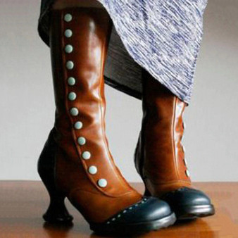 Women Mid-calf High-heels Gladiator Boots