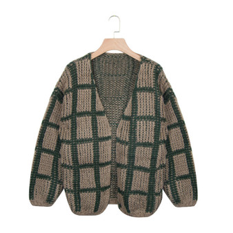 Women's Striped Casual Loose Knitted Cardigan