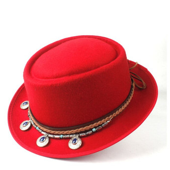 Fashion Women Church Hat with Punk Belt Hat