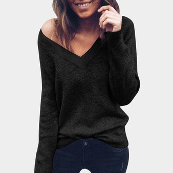 Knitted Sweater Women  Casual Long Sleeve Pullover