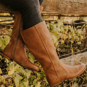 Simple Low Heel Round Toe Zipper Boots