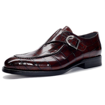 New Men's Crocodile Pattern Pointed Dress Shoes