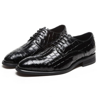 Fashion Business Crocodile Pattern Dress Men's Shoes
