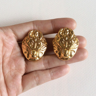 Large dragon head stud earrings