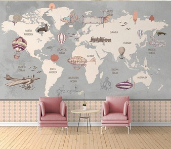 World map wallpaper for walls