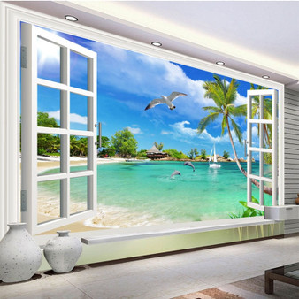 3D Window Scenery wallpaper for walls