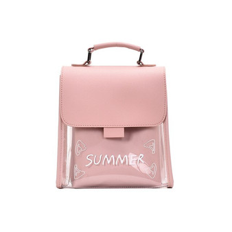 Fashion Pvc Women Backpack 2pcs Set Shoulder Bag Leather Transparent Backpacks School Bag for Teenage Girls Small Bagpack Purse