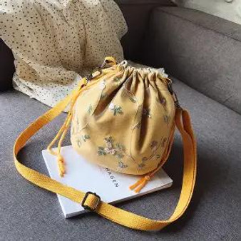 Women's bags Female bag Retro embroidery bucket bag ethnic style single shoulder bag messenger bags Mini bag small bag for girl
