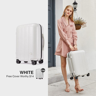 AJI Orignal Designer Women Luggage Fashion Suitcase Travel Trolley Case PC Hardshell TSA Lock Mute Spinner Wheels A7039