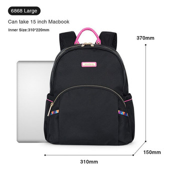 Hanke Women Backpack Fashion Design Waterproof Laptop Back Bag 15" Backpack Bag Black Dropship H6866 H6868