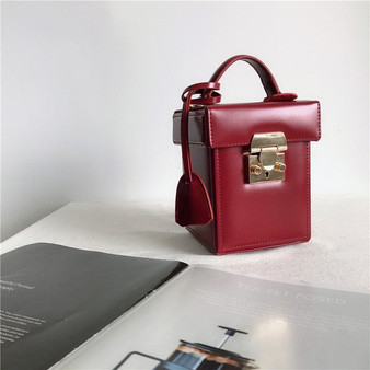 Vintage Genuine Leather Box Design High Quality Handbag for Women Small Crossbody Bag Purses and Handbags Ladies Designer Bag