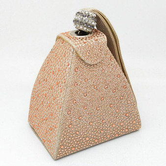 Vintage Diamond Bridal Wedding Purse Mini Gray Pyramid Party Handbags Women Bag Wristlets Clutches Crystal Evening Clutch Bags