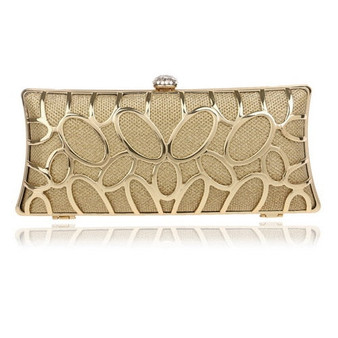SEKUSA Luxury women evening bags hollow out style diamonds metal clutch purse wedding bridal small handbags for party bags
