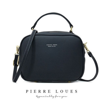 Pierre Loues New PU Leather Women Fashionable Simple Leisure Solid Color Crossbody Shoulder Bags  2020