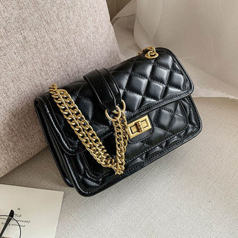 Chain Design PU Leather Crossbody Bags For Women 2020 Brand Fashion Solid Color Shoulder Handbags Female Travel Cross Body Bag