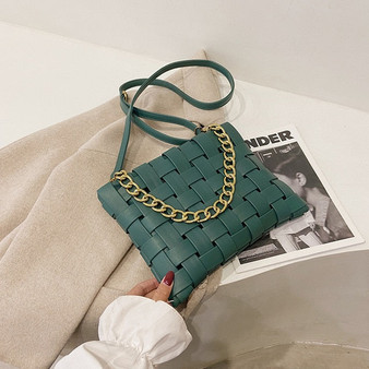 Vintage Woven Chain Tote bag 2020 Fashion New Quality PU Leather Women's Designer Handbag High capacity Shoulder Messenger Bag