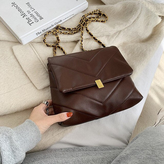 Elegant Female Square Armpit bag 2020 Fashion New High quality PU Leather Women's Designer Handbag Chain Shoulder Messenger Bag