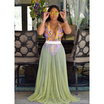 Women Fashion Skirt Hot Bikini Cover Up Swimwear Sheer Beach Maxi Wrap Skirt Long Polyester Sarong Pareo Multi-color S-XL Newest