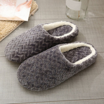 New Autumn Winter Women Men Slippers Bottom Soft Home Shoe Cotton Thick Slippers Indoor Slip-On Slides Comfortable Shoe Slippers