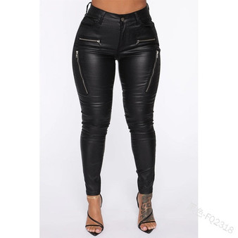WEPBEL Sexy Bodycon PU Leather Pants Plain Women Solid Skinny High Waist Pencil Pants Female PU Trousers