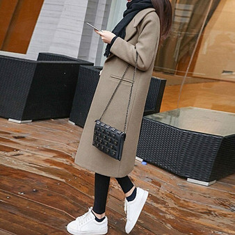 2020 New Ladies' Jacket Fashion Single Breasted Slim Women Autumn Winter Wool Coat Long Wool Coat Spring Autumn Women Wool Coat