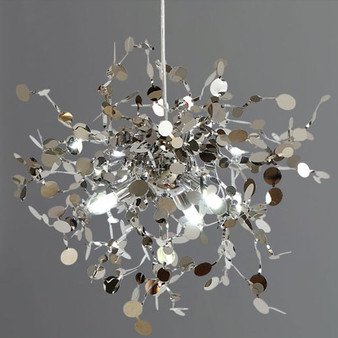 terzani argent lighting hand made chrome stainless steel leaf chandelier lamp for living room/Kitchen home decor light 110V/220V