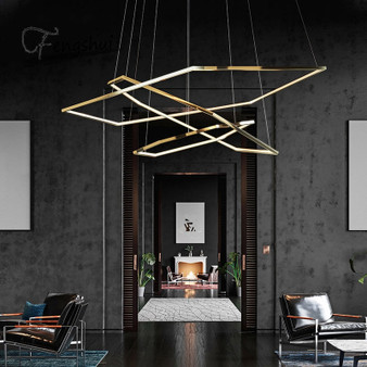modern LED chandeliers Suspension Light Luxury Gold Fitting Design LED Pendant Lamp for living room Villa Lighting Decoration