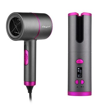 Unbound Cordless Auto Curler Professional Automatic Hair Curling Roller Hair Waver 2000W Negative Ion Hair Dryer Hot Cold Wind