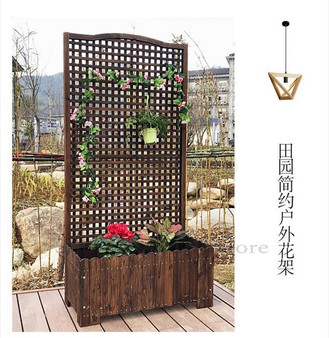 Anti-corrosion Wood Fence Flower Pot Flower Stand Vine Frame Climbing Outdoor Fence Outdoor Garden Decoration Flower