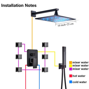 Bathroom Faucet Black Bronze Rain Shower Bath Faucet Wall Mounted Bathtub Shower Mixer Tap Bathroom Shower Faucet Shower Set