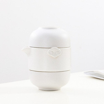 2020 New Chinese Portable Tea Set Ceramic 1 Pot 2 Cups Travel Tea Set  Mugs Storage Bag Teaware Set Heat Insulation Container