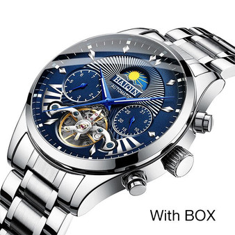 HAIQIN New Automati Men's Watches Top brand luxury men watch mechanical wristwatch male waterproof  tourbillon Relogio Masculino