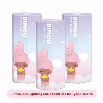 POP MART Dimoo cable for apple device or Type-C for Android celphone Collectible Cute Action Kawaii Gift Kid Toy Free Shipping