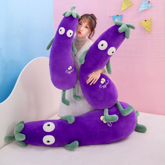 70/90/110cm Real Life Cartoon Eggplant Plush Toys Stuffed Vegetable Dolls Soft Kawaii Plant Pillow Sofa Cushion kids Baby Gift