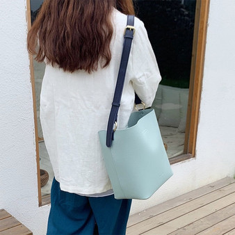 Casual Women'S Bucket Bag Shoulder Handbag PU Leather Large Capacity High Quality Crossbody Bag Women 2019 Shoulder Bags