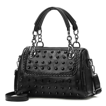 Rivets Genuine Leather Handbags For Women 2020 Fashion Designer  Shoulder Crossbody Bags High Quality Female Messenger Bags Tote