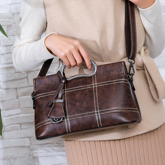 Vintage Leather Crossbody Bag Hand Bags For Women 2020 Designer Women Shoulder Messenger Bags Sac Ladies Handbags High Quality