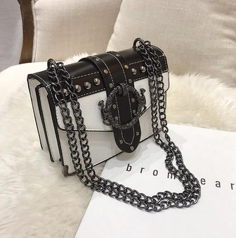 European Fashion Female Square Bag 2020 New Quality PU Leather Women's Designer Handbag Rivet Lock Chain Shoulder Messenger bags